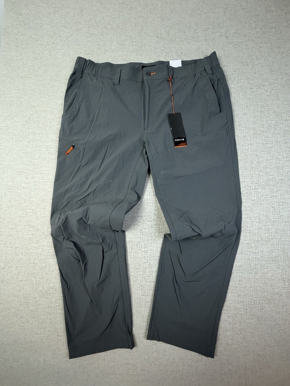Orvis Men’s XL 30 Gray Stretch Performance Pants Zip Pocket NWT